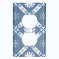 thumbnail image 2 of Metal Light Switch Plate Cover Mandala Blue Gray Floral Pattern Damask MDL113, 2 of 13