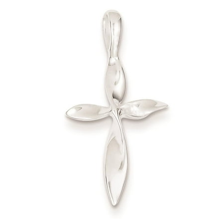 925 Sterling Silver Twisted Cross Polished Charm Pendant 25mmx12mm