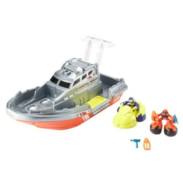 matchbox big boots sea rescue boat vehicle playset