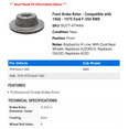 thumbnail image 2 of Front Brake Rotor - Compatible with 1968 - 1975 Ford F-350 RWD 1969 1970 1971 1972 1973 1974, 2 of 2