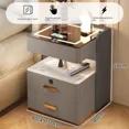 thumbnail image 1 of Mesita de noche inteligente, dormitorio pequeño, carga inalámbrica multifuncional, cerradura de huella digital, mesita de noche de almacenamiento, 1 of 4