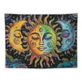 thumbnail image 5 of PRATYUS  Sun and Moon Tapestry Burning Sun Tapestry Black Colorful Wall Tapestries Moon and Stars Tapestry Psychedelic Mandala Tapestry Wall Hanging for Room (Multi Size) Painting, 5 of 6