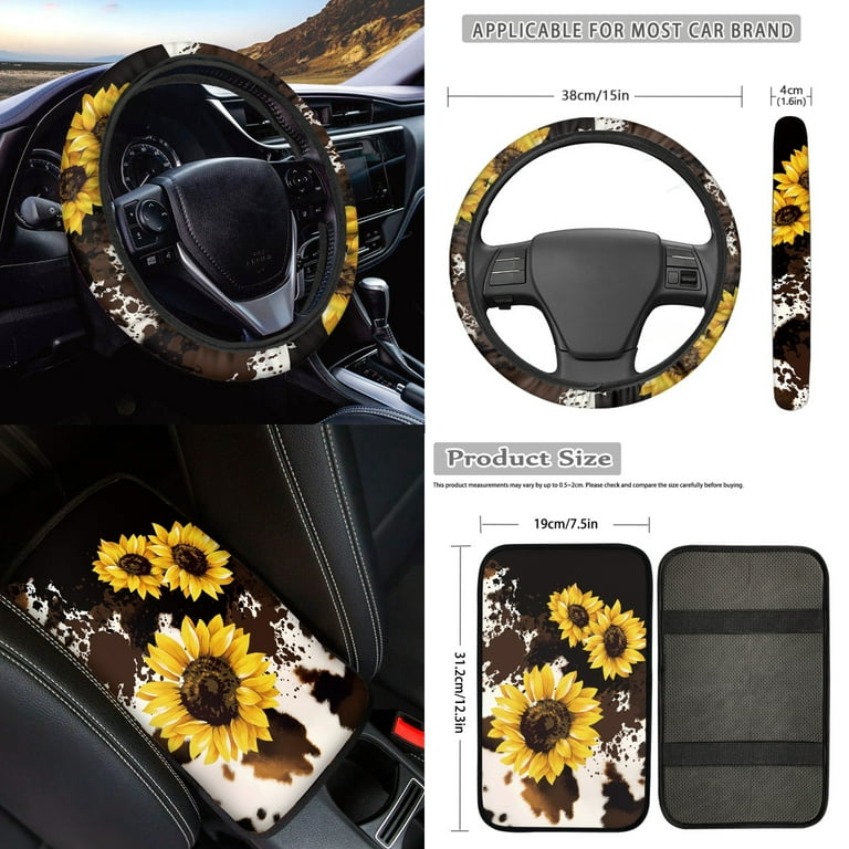 Jeiento Sunflower 17 Piece Car Seat Cover Full Sets Car