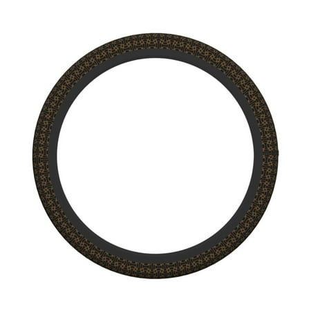 XMXY Car Steering Wheel Cover, Ellipse Dot Pattern Monochrome Black Non-Slip Jeep Truck Universal Elastic Steering Wheel Protector 15 inch