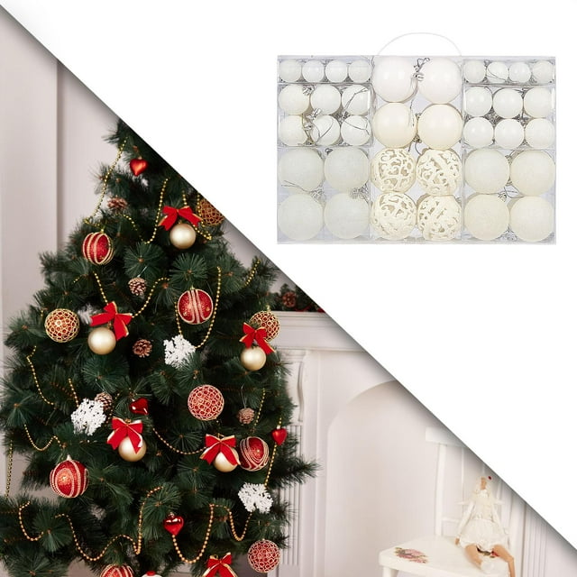 Bolas de Navidad Perfecl 100 Unids Decoraciones Adornos Coloridos Conjunto para Árboles de Navidad