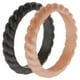 thumbnail image 2 of Juego de anillos trenzados apilables de boda de silicona - Rosa-Negro de ROQ para mujer - Anillo de 2 x 5 mm, 2 of 2