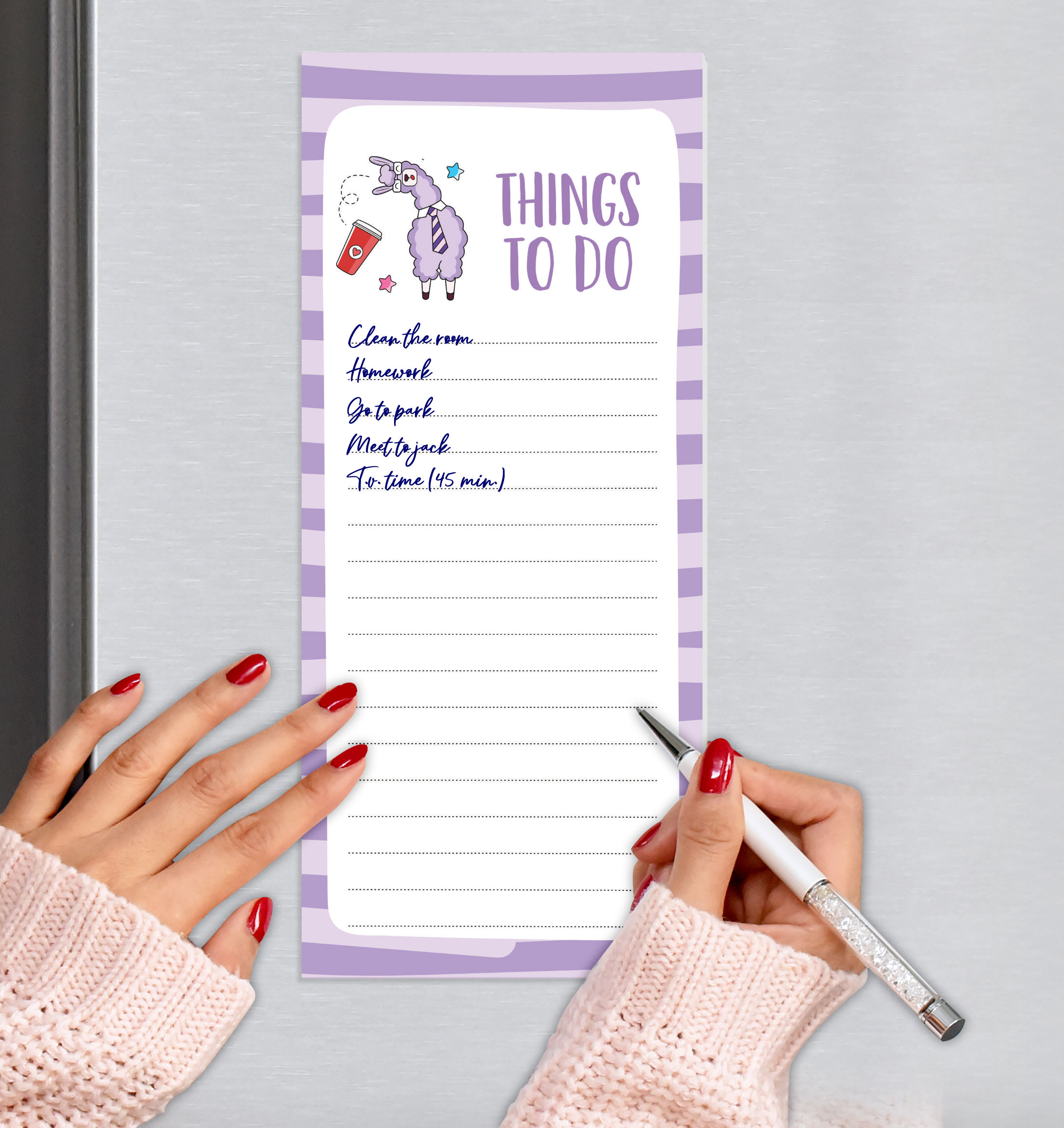 Inkdotpot Pack of 3 Magnetic Fridge To-Do List Notepads- Magnetic Memo Pads For Refrigerator-(50 Sheets Each)-FV
