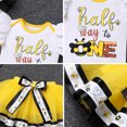 thumbnail image 6 of FYMNSI Baby Girl Bee Theme My 1/2 Birthday Cake Smash Outfit Half Way To One Party Dress Flutter Sleeve Cotton Romper Princess Tutu Tulle Skirt Bowknot Headband 3pcs Set 6 Months Yellow, 6 of 7
