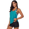 thumbnail image 4 of Women's Blouson Striped Printed Strappy T-Back Push up Tankini Top, 4 of 6