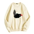 thumbnail image 3 of WEAIXIMIUNG Sweat à Capuche Rayé pour Femmes 3X Motif de Noël Mignon Col Rond Manches Longues pour Femmes Pull Décontracté de Vacances, 3 of 3