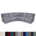 thumbnail image 2 of SHANNA Non-Slip 7-Pieces Polyester Sectional Recliner Sofa Covers, Gray, 2 of 11