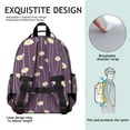thumbnail image 5 of Purple Daisy Flower Wavy Lines Pattern Backpack for School,Cute School Bag,Schoolbag with Adjustable Shoulder Straps & Padded Back,15.25"x11.5"x5.25", 5 of 5