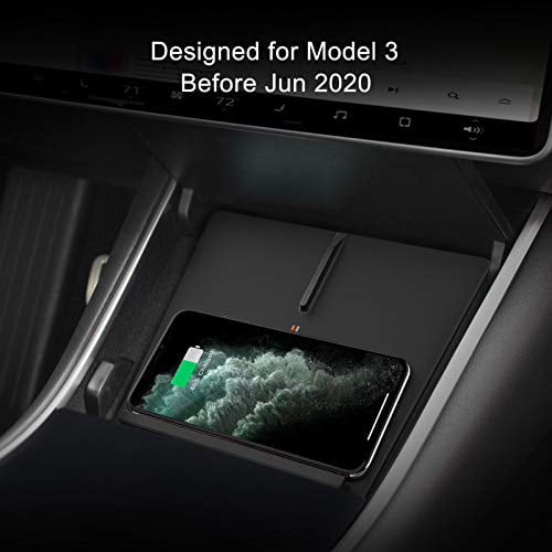 Compatible Tesla Model 3 Gen 2 No Software Issue TAPTES Tesla Model 3 Wireless Phone Charger Pad Horizontally Or Vertically Dual Qi Wireless Smartphone Charging Mat M3 Accessory for Qi Enable Phone