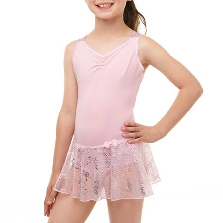 - Girls' Skirted Leotard with Criss Cross Back