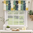 thumbnail image 2 of Green Yellow Blue Abstract Curtain Valances for Windows, Kitchen Valance Window Treatments Panel 2 Pack, Modern Abstract Art Color Rod Pocket Short Curtains for Bathroom Bedroom 54 x 18 Inch, 2 of 8