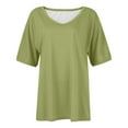 thumbnail image 5 of Timegard Womens Tops V Neck Short Sleeve Loose Blouse Summer Solid Color Casual Comfy Tops Basic Tee, 5 of 5