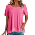 thumbnail image 1 of Posijego T-Shirts Surdimensionnés pour Femmes Manches Courtes Col Rond Hauts d'Été Décontractés Chemise Ample Tendance Blouses, 1 of 5