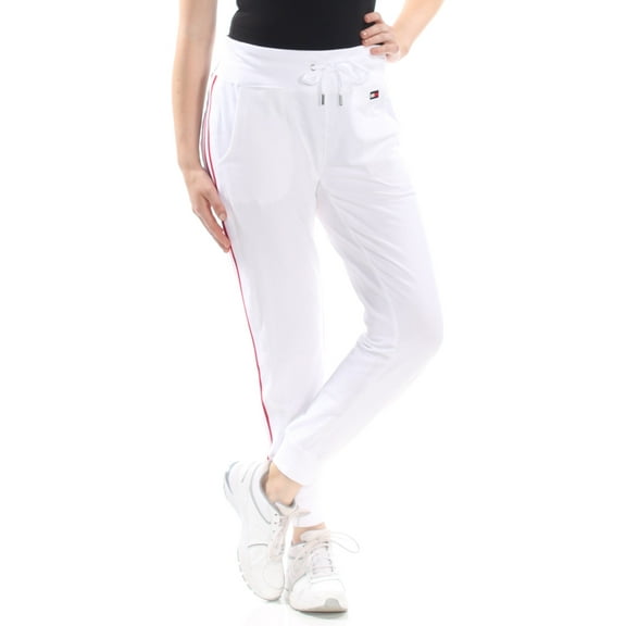 TOMMY HILFIGER $69 Womens New 1655 White Striped Jogger Pants XXL Plus B B