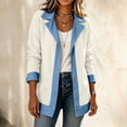 thumbnail image 5 of Stand-up Collar Jackets for Women Zaewscy Women's Solid Color sweatshirt with a stand-up collar And Denim Contrast Long Sleeve Collared Button-Front Jacket Casual Outerwear, 5 of 7