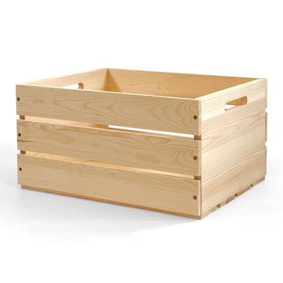Eqlmosq Natural Solid Pine Wood Crate