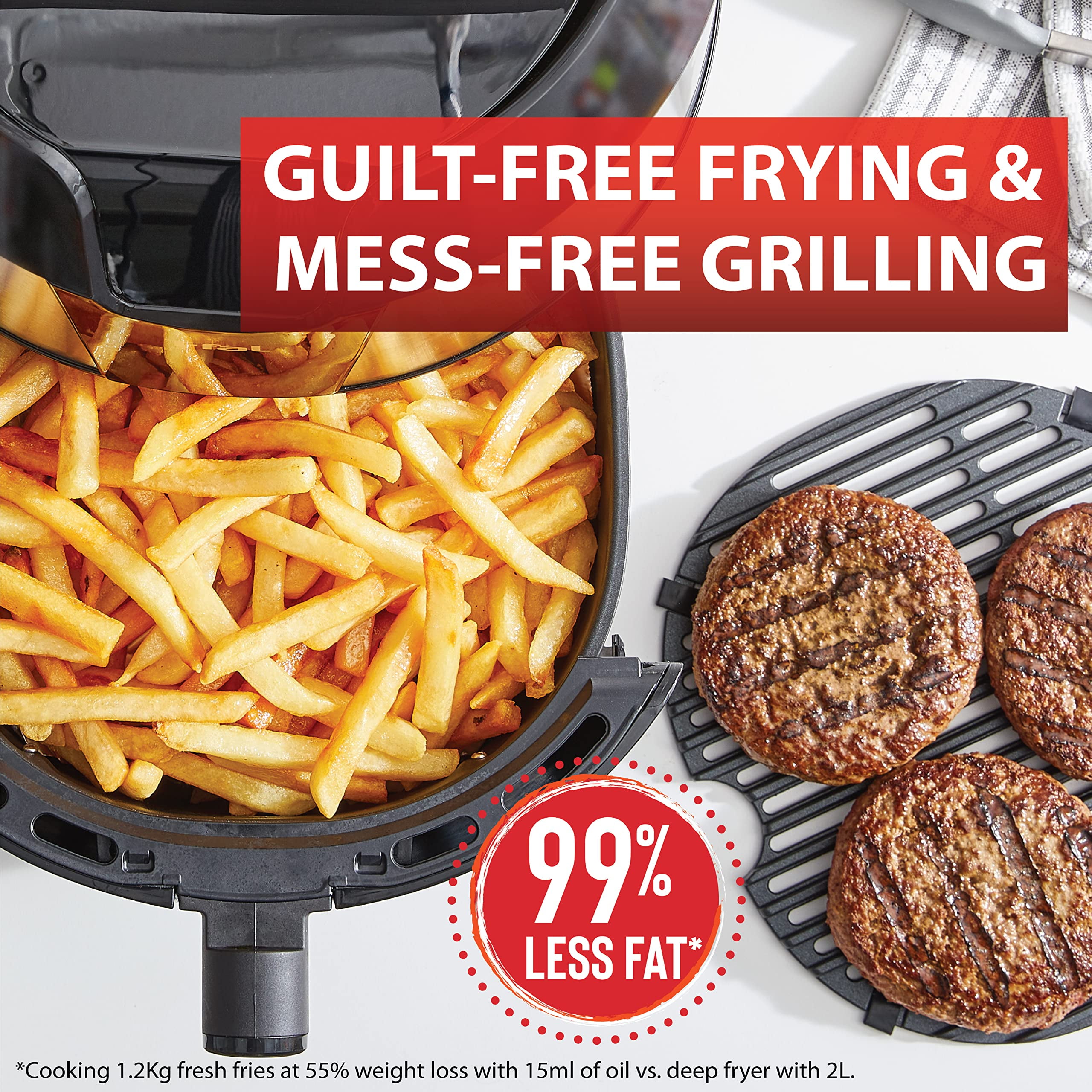 T-fal Easy Fry XXL Air Fryer & Grill Combo with One-Touch Screen, 8 Preset  Programs, 5.9 quarts 