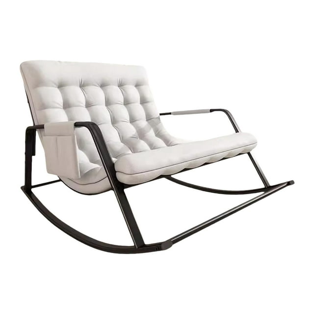 Luzkey Double Rocking Chair Lounger with Backrest with Footrest Rocking Armchair Modern Lounge Chair Reclining Chair for Living Room Gray