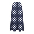 thumbnail image 7 of Summer Maxi Skirts for Women Satin Fashion Boho Long Skirt Trendy Floral High Waist A Line Beach Skirt Vacation Outfit Navy S, 7 of 7