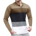 thumbnail image 2 of TIMIFIS Chemises de Golf à Manches Longues pour Hommes Automne Hiver Chemise Décontractée à Rayures Col Rabattu Boutons, 2 of 7