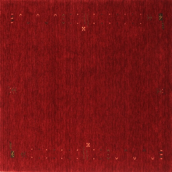 Ahgly Company Indoor Square Abstract Orange Contemporary Area Rugs, 8' Square