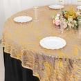 thumbnail image 4 of Efavormart 72"x72" Rose Gold Wave Embroidered Sequin Table Overlay, Sparkly Square Table Topper, 4 of 5