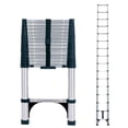 thumbnail image 1 of BOWEITI 15.5FT One-buttom Retraction Stainless Steel Telescoping Extension Ladder with 2 Triangle Stabilizers, Heavy Duty 330lbs Max Capacity, Multi-Purpose Collapsible Ladder for RV or Outdoor Work, 1 of 6