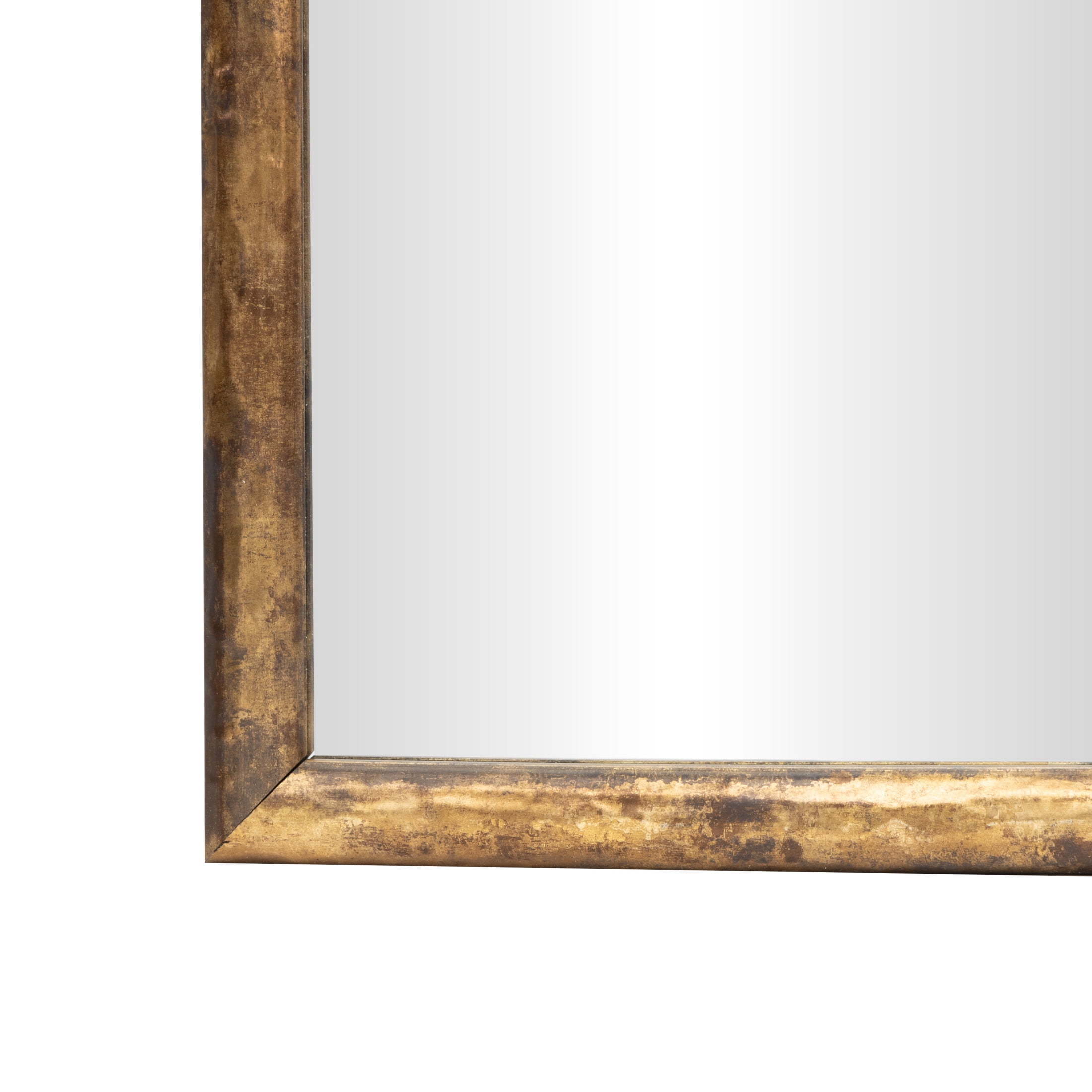DecMode 24" x 36" Gold Wall Mirror with Weathered Frame
