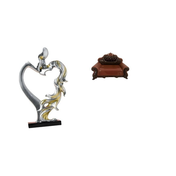 Figura de pareja besándose en un sofá o una silla, adorno coleccionable para dormitorio, boda, estantería, armario, decoración del hogar, muebles en m