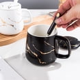 thumbnail image 2 of Billuyoard Taza de cerámica nórdica, tazas creativas de café, taza de lujo con asa, cuchara, tazas para restaurante, suministros para beber en el hogar, Juegos de servir café y té Tipo 2 Billuyoard HA080834-02, 2 of 6
