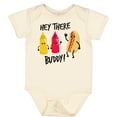 thumbnail image 3 of Inktastic Hey There Buddy with Ketchup Mustard and Hot Dog Boys or Girls Baby Bodysuit, 3 of 5