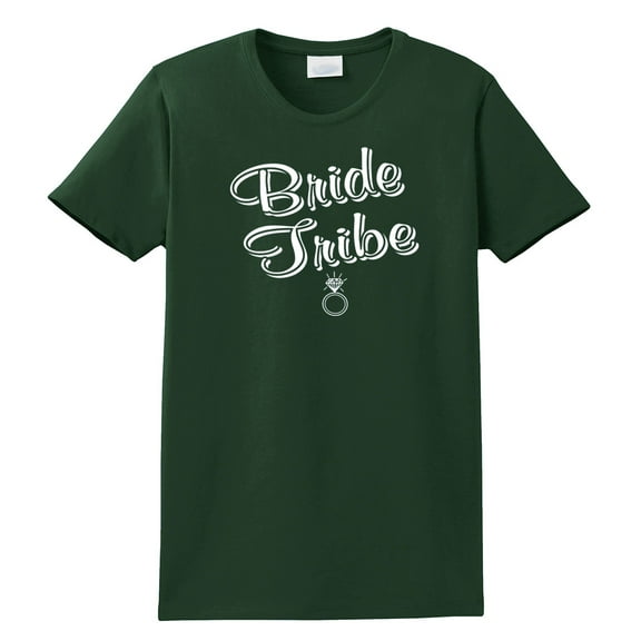Bachelorette Party Short Sleeve T-shirt Bride Tribe and Wedding Ring-Forest-Medium