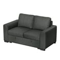 thumbnail image 3 of CHITOOMA 60'' Pull Out Sofa Bed Convertible Sleeper Couch with Charging Port, Upholstered Sectional Sofa with 2 Pillows, Reclining Sofas for Living Room, Black, 3 of 8
