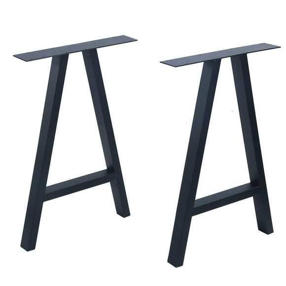 MBQQ 2 Pcs Rustic Decory Metal Desk & Dining Table Legs - Heavy Duty Industrial Modern A Shape Iron Bench Legs (H28'xW17.7')