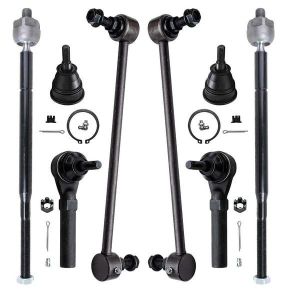 Detroit Axle - 8pc Front Suspension Kit for 11-16 Chrysler Town & Country, 11-19 Dodge Grand Caravan, Tie Rods Sway Bars Lower Ball Joints 2011 2012 2013 2014 2015 2016 2017 2018 2019 Replacement