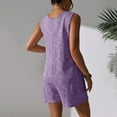 thumbnail image 3 of Summer Jumpsuits for Women Vacation New Women Rompers Summer Overalls Shorts Loose Jumpsuit with Pockets Casual Beach Outfits Vacation Clothes Purple 4XL, 3 of 6