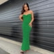 thumbnail image 1 of Txlixc Vestido de mujer de corte cruzado de color sólido Txlixc moda, 1 of 3