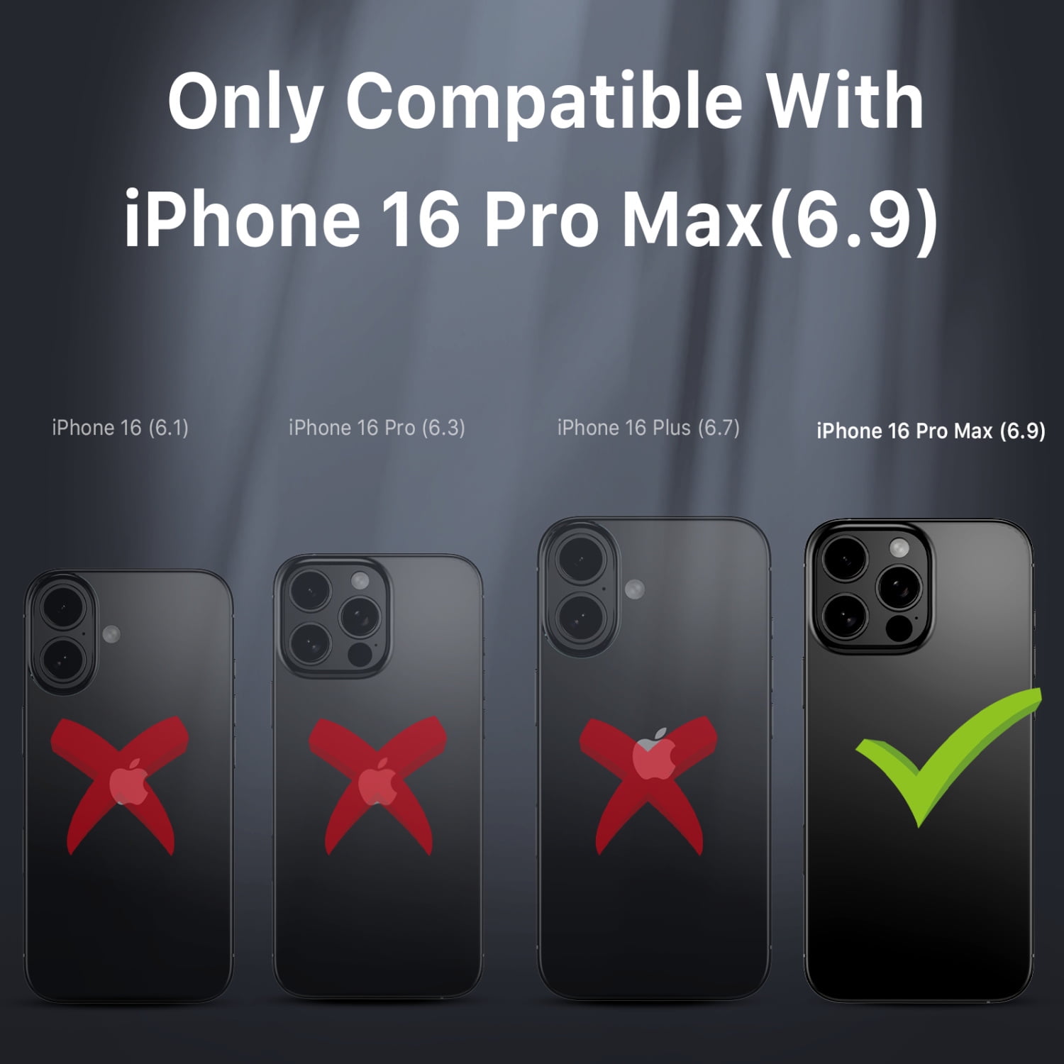 MyBat Pro Maverick Series Cell Phone Case with Holster and Tempered Glass for Apple iPhone 16 Pro Max, Black