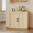 thumbnail image 4 of 35.4 in Sideboard Buffet Cabinet with Storage, Mid Century Modern Accent Cabinet with 2 Doors, Wood Coffee Bar Media Console Credenza for Living Room, Kitchen, Hallway, Natural, 4 of 9