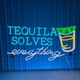 thumbnail image 2 of Handmadetneonsign Tequila Solves Everything Neon Sign, Tequila Cocktails Wall Art Decor, Tequila Party Wall Decor, 2 of 5