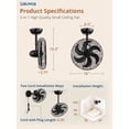thumbnail image 6 of Lokivas 16in Wall Mount Fan with Remote Control, Small Reversible Fan with Plug in Cord, 6 Speed, Adjustable Tilt, for Garage, Gym, Black, 6 of 7