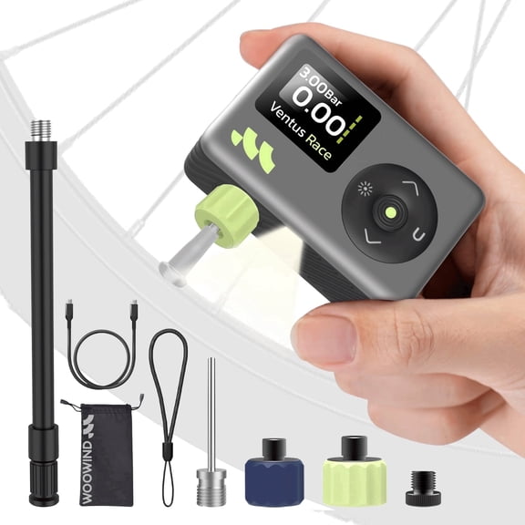 Woowind 120PSI Portable Bike Pump with Digital Gauge, Rechargeable Tire Inflator for Schrader & Presta Valves by Woowind