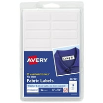 Avery No-Iron Fabric Labels, 1/2" x 1-3/4", 54ct (40720)