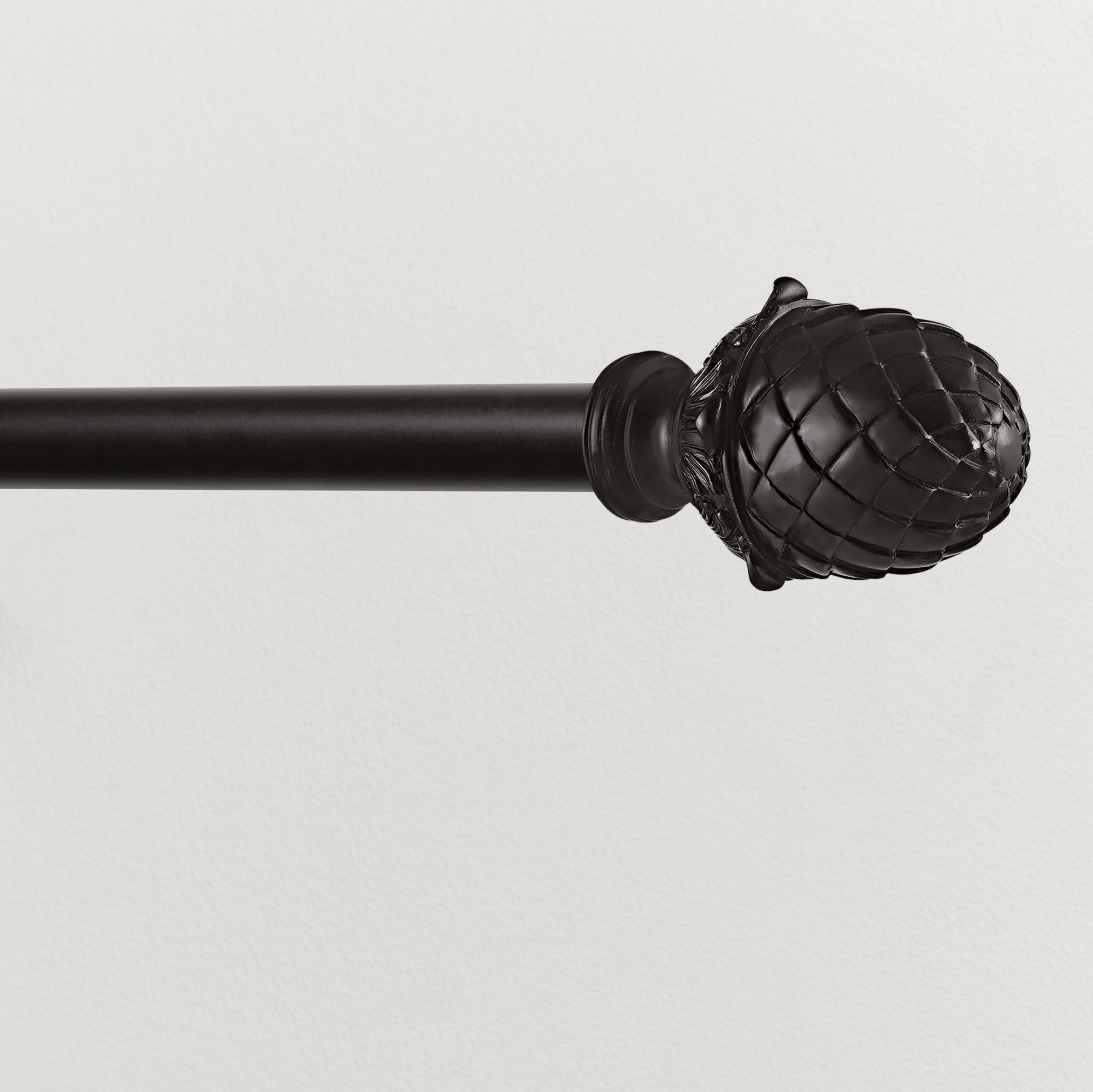 Exclusive Home Acorn 1" Curtain Rod and Coordinating Finial Set, Matte Bronze, Adjustable 66"-120"