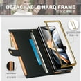 thumbnail image 3 of Leather zipper wallet phone case for Samsung Galaxy Z fold6 fold5 fold4 with pen holder card slot cover, 3 of 9