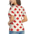 thumbnail image 3 of Vsdgher Happy Canada Day Women Shirts V Neck Short Sleeve Tops T-Shirt Basic Tees, S to 3XLLarge, 3 of 5